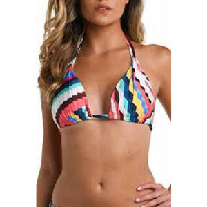 La Blanca Multi Printed Halter Bikini Top Size 16
